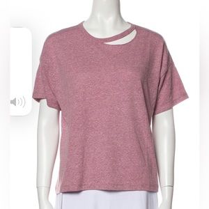 Rachel‎ Zoe Cut Out Short Sleeve Cotton T Shirt